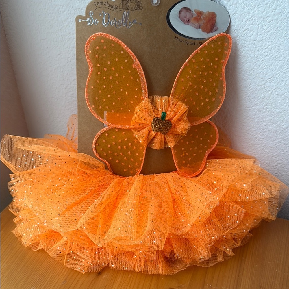 Orange Pumpkin Butterfly Tutu Costume for Baby